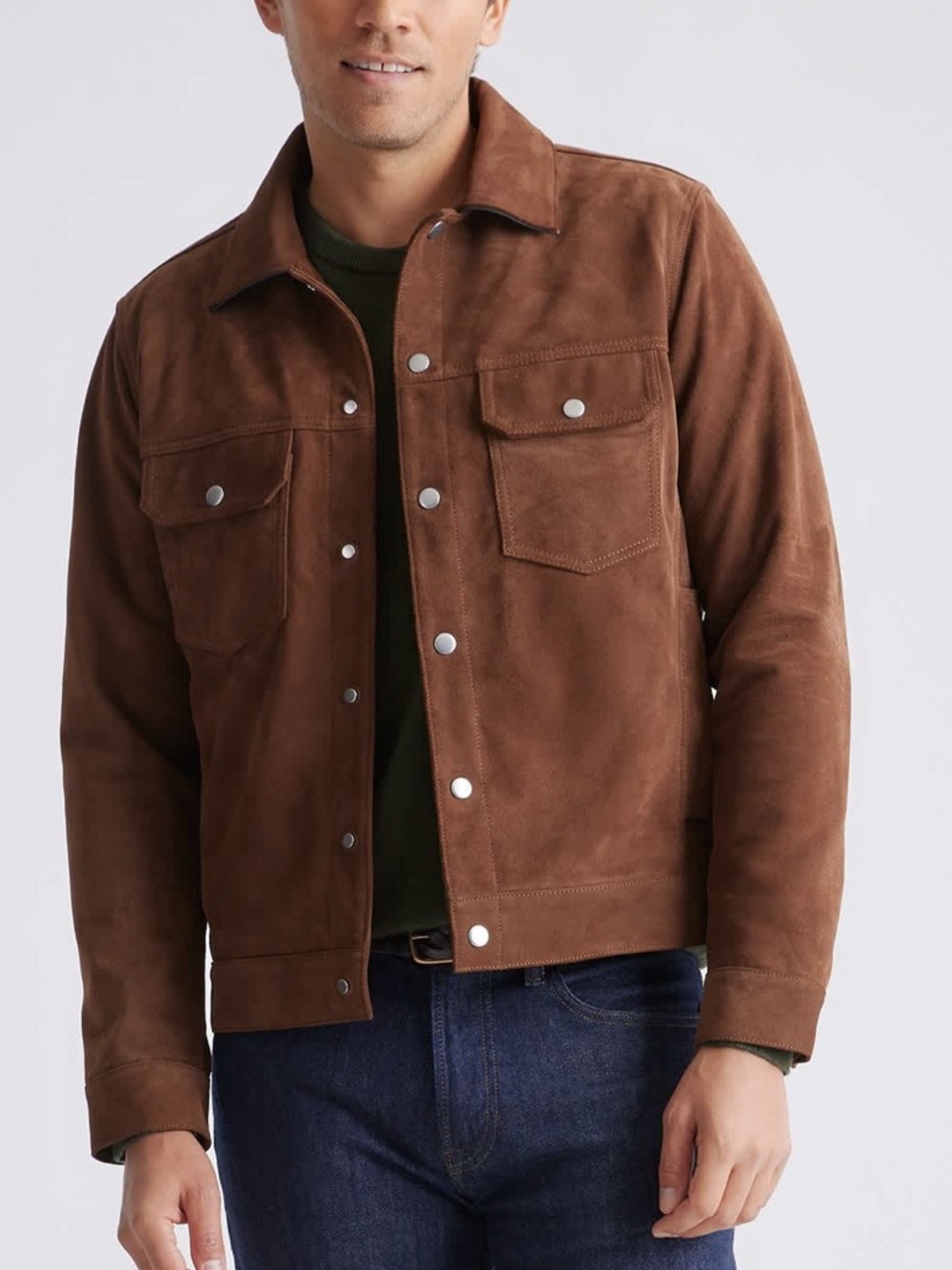 NWT Quince Men’s Italian Suede Trucker Jacket